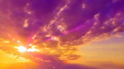 Pretty colorful clouds sundown background - digital 库存插图