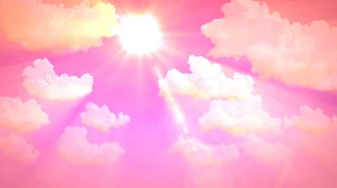 Pretty colorful clouds sunset background , abstract 3D illustration Stock Illustration