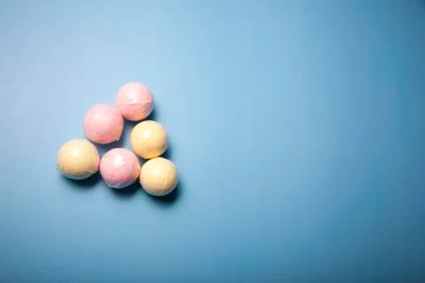 Pretty coloured bath bombs Stock Photos