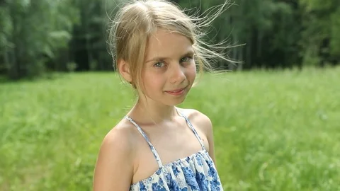 Pretty cute girl Stock Footage 112122546