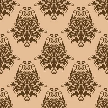Pretty damask style seamless background pattern 스톡 일러스트