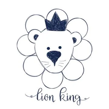 Pretty face lion Stock Illustration