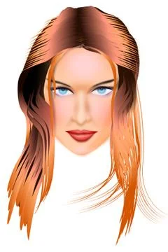 Pretty female face Stock Illustration