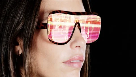 A pretty female with glasses with code Stock Footage 319936366