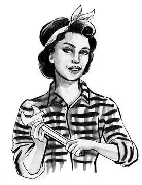 Pretty female worker Stock Illustration