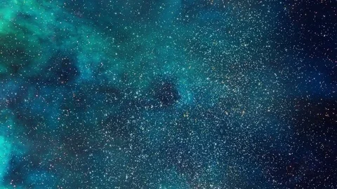 Pretty flight through stars with calm blue background Stock Footage 73131501