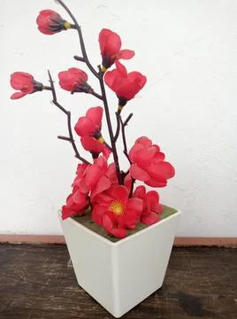 Pretty flower vase decorum back at the office Stock Photos