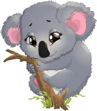 Pretty funny koala Stock Illustration