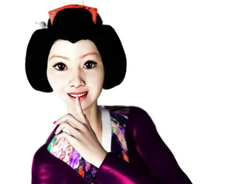Pretty geisha Stock Illustration