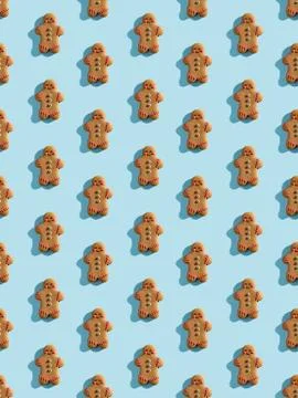 Pretty gingerbread man pattern cute pastry design Stock Photos