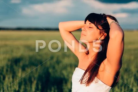Pretty girl and her beautiful hair Stock Photos
