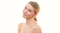 The pretty girl posing on the white background 4k or 4k+ Resolution