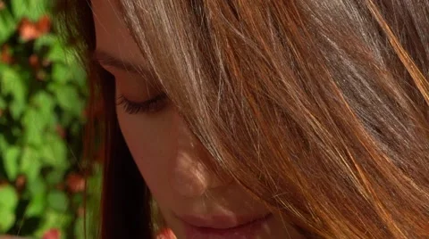 Pretty girl seduces a guy, posing for the camera, slow motion Stock Footage 66540849