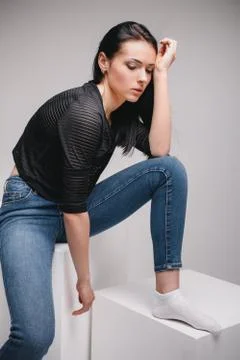 Pretty girl in studio Stock Photos