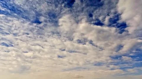 Pretty huge white clouds in the blue sky background - photo of nature Stock Photos