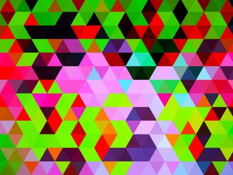 An pretty illustration of exquisite geometric pattern of colorful triangles Stock Illustration