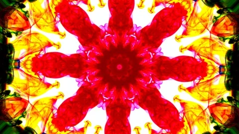 Pretty ink formation in a kaleidoscope pattern for a unique looking background Stock Footage 120559745