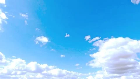 Pretty large bright clouds in the blue sky background - photo of nature 스톡 사진