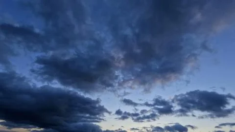 Pretty large clouds in the blue sky backdrop - photo of nature Stock Photos
