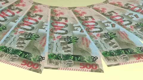 Pretty Looping Design 500 Manat Curency of Azerbaijan New Stock Footage 302597594