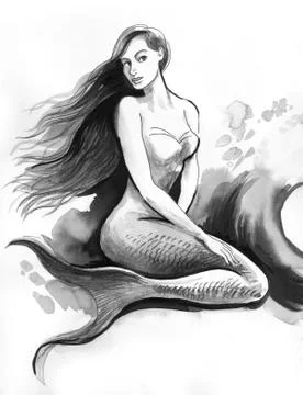 Pretty mermaid Illustrazione stock