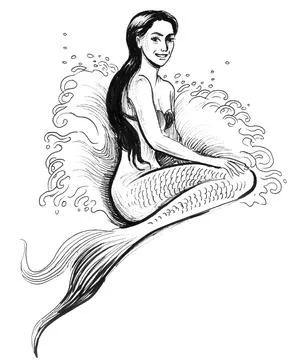 Pretty mermaid Illustrazione stock