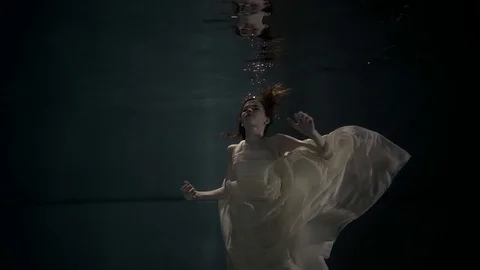 Pretty model posing under water Stock Footage 88871058