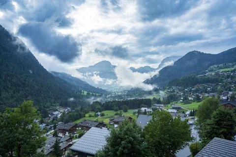 Pretty mountain and around Chatel Stock Photos