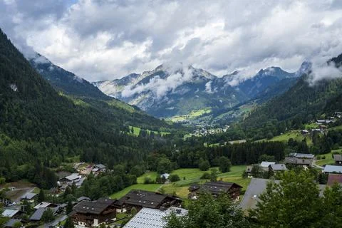 Pretty mountain and around Chatel Stock Photos
