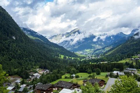 Pretty mountain and around Chatel Stock Photos