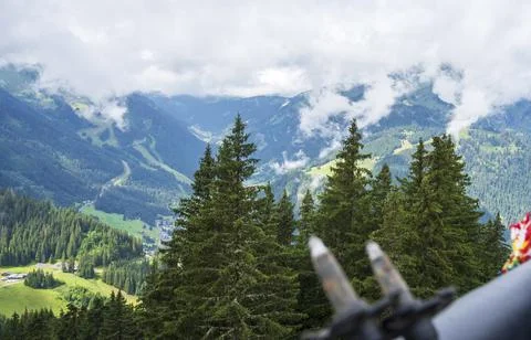 Pretty mountain and around Chatel Stock Photos
