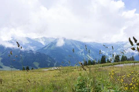 Pretty mountain and around Chatel Stock Photos