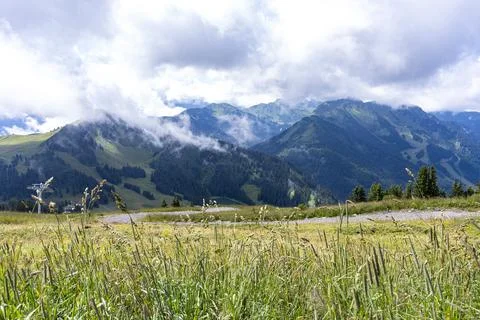 Pretty mountain and around Chatel Stock Photos