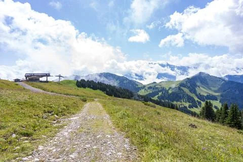 Pretty mountain and around Chatel Stock Photos