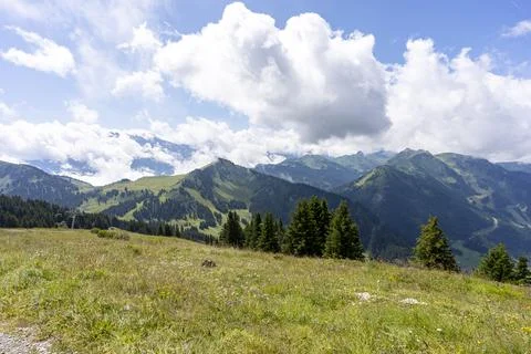 Pretty mountain and around Chatel Stock Photos