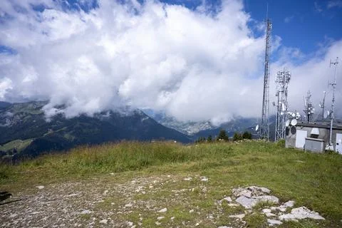 Pretty mountain and around Chatel Stock Photos