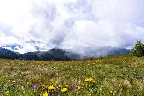 Pretty mountain and around Chatel Stock Photos