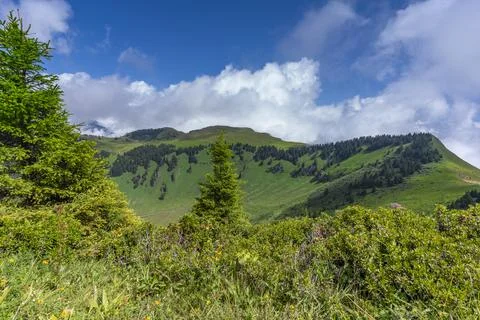 Pretty mountain and around Chatel Stock Photos