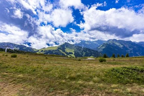 Pretty mountain and around Chatel Stock Photos