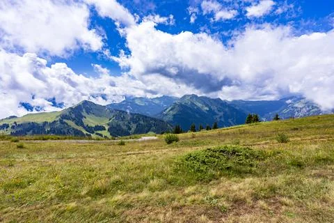 Pretty mountain and around Chatel Stock Photos