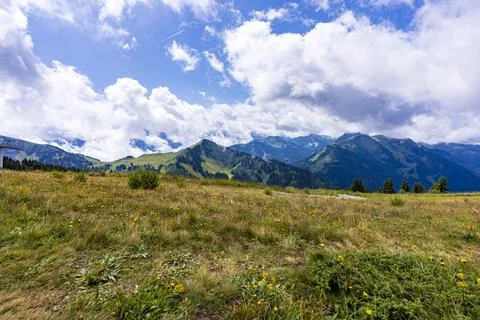 Pretty mountain and around Chatel Stock Photos