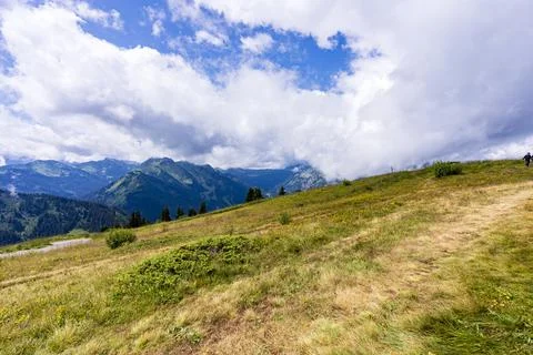 Pretty mountain and around Chatel Stock Photos