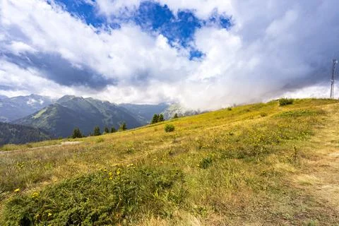 Pretty mountain and around Chatel Stock Photos