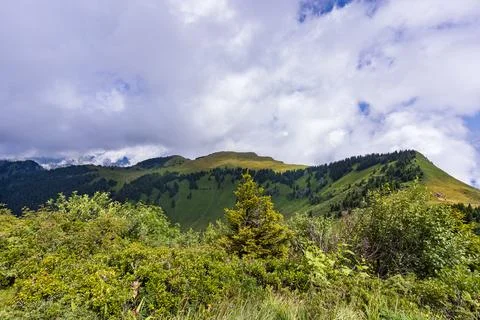 Pretty mountain and around Chatel Stock Photos