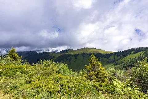 Pretty mountain and around Chatel Stock Photos