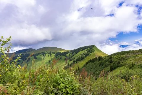 Pretty mountain and around Chatel Stock Photos
