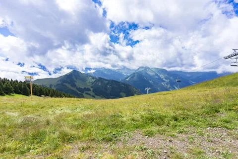 Pretty mountain and around Chatel Stock Photos