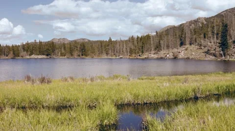 A Pretty Mountain Lake Stock Footage 50487578