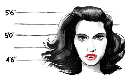 Pretty mugshot Stock Illustration