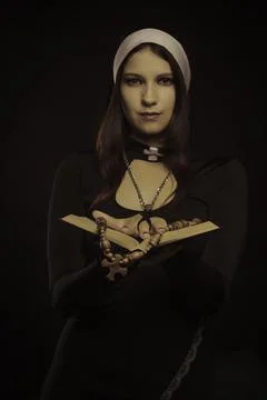 Pretty nun Stock Photos